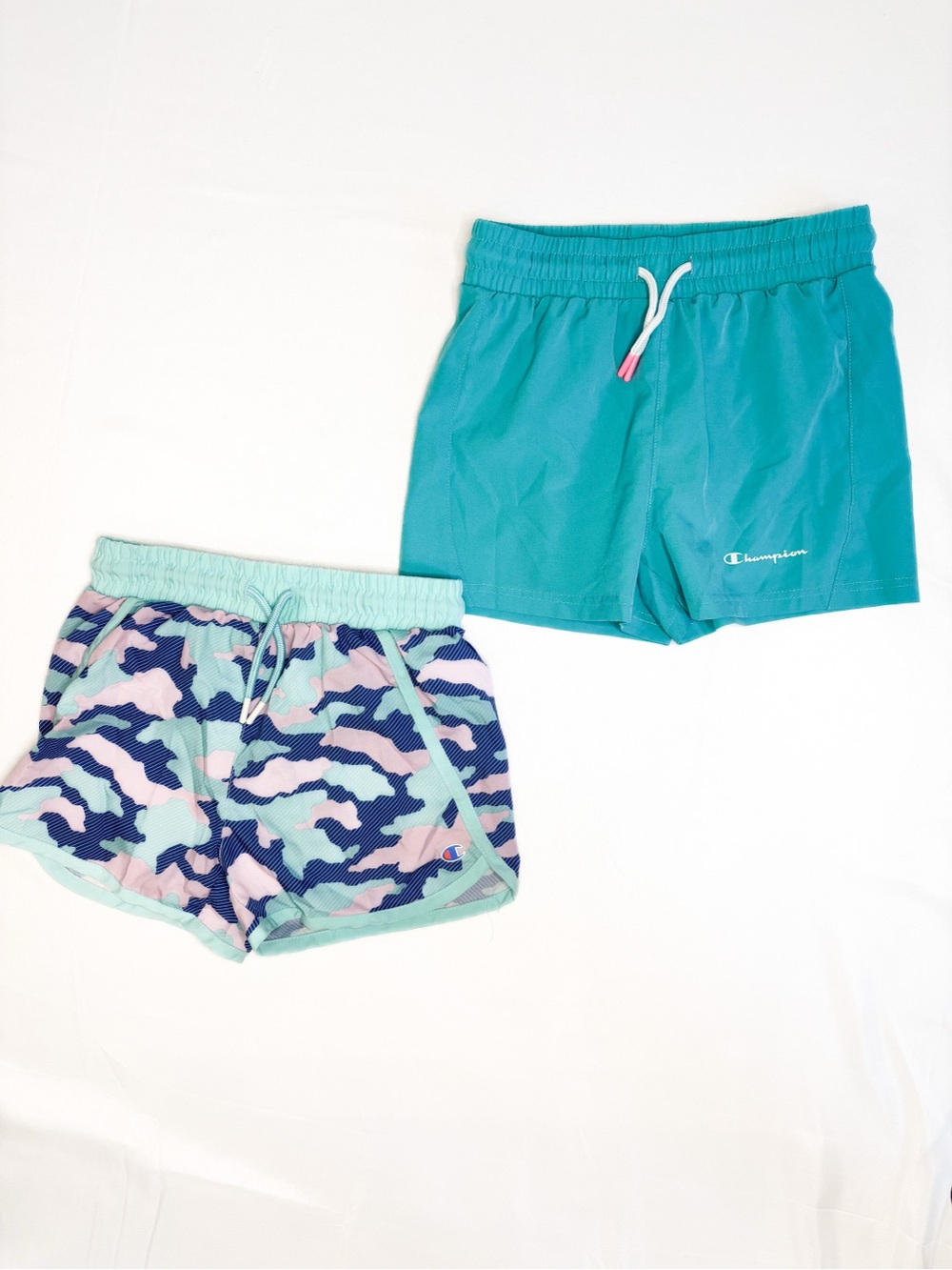 Champion Aqua & Teal Kids Athletic Shorts - 2-Pack - Picture 2 of 5